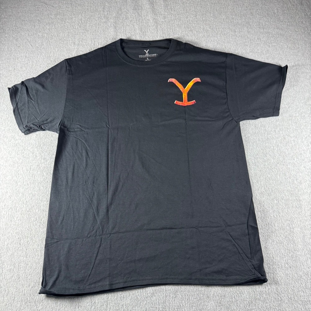 Yellowstone Dutton Ranch Branding Iron Black T-shirt Size Large L Western Cowboy